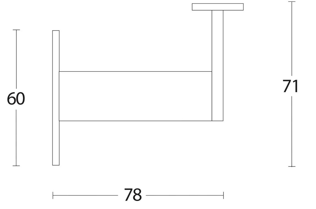 ROSTFRI LEDSTÅNGSKROK SQUARE Intersteel - 0035.730011