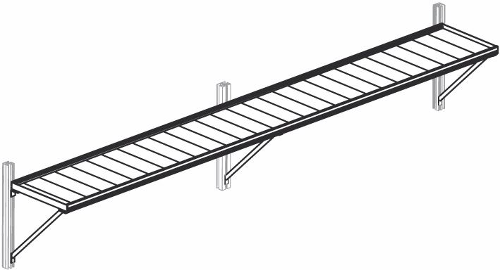 KGT växthushylla Aptasia III i aluminium, 3,23×0,26 m (pressblank)