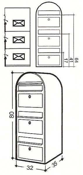 Postlåda BOBI TRIO - Brun RAL 8017