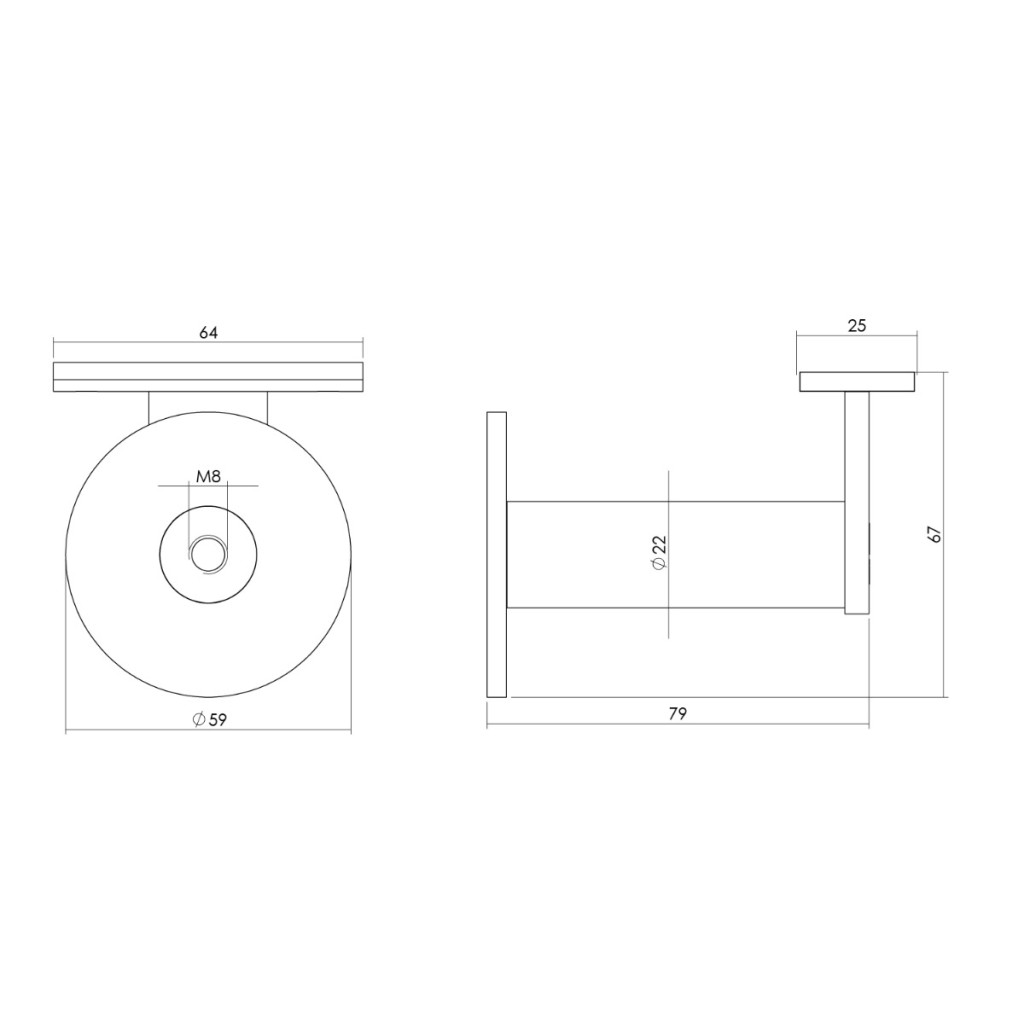 ROSTFRI LEDSTÅNGSKROK RAK Intersteel - 0035.730051
