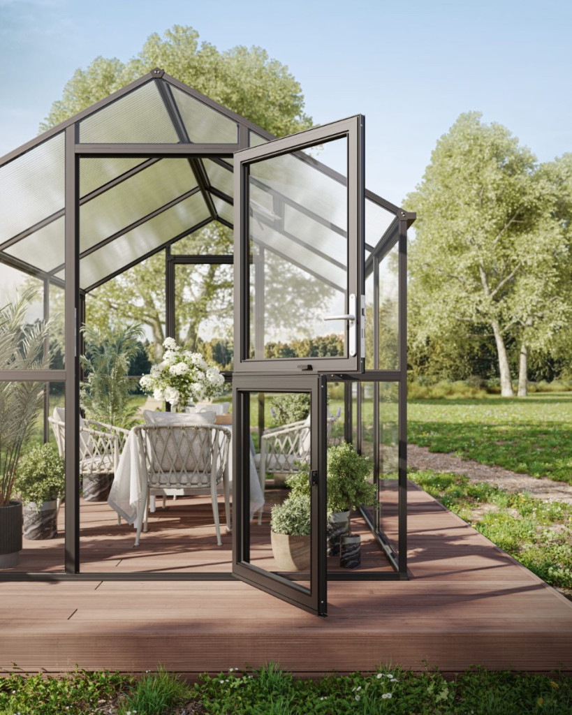 Aptasia III Small premium växthus antracit 5,1 m²