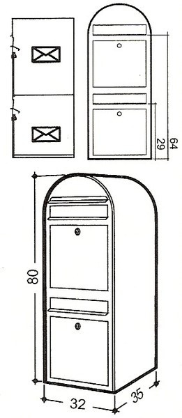 Postlåda BOBI DUO - Grå RAL 7016