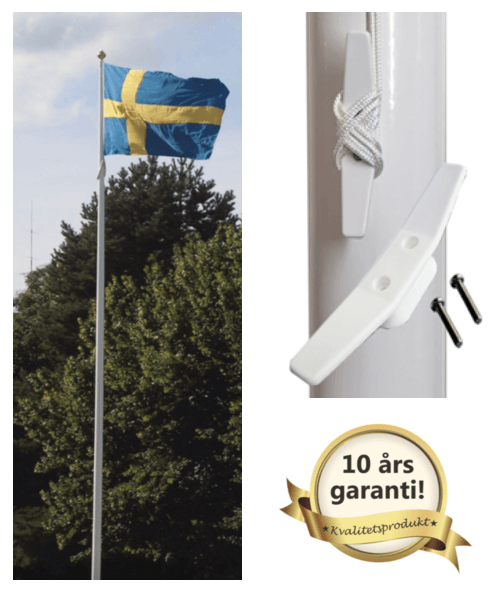 FLAGGSTÅNG 12 METER ADELA ORIGINAL MED UTVÄNDIG LINFÖRING 