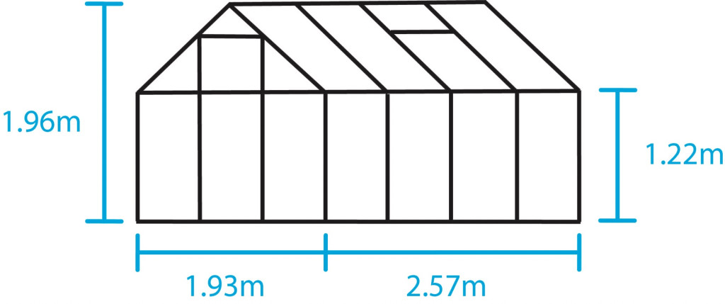 Växthus Halls Popular 86 5 kvm med 3mm härdat glas - Grön F09895