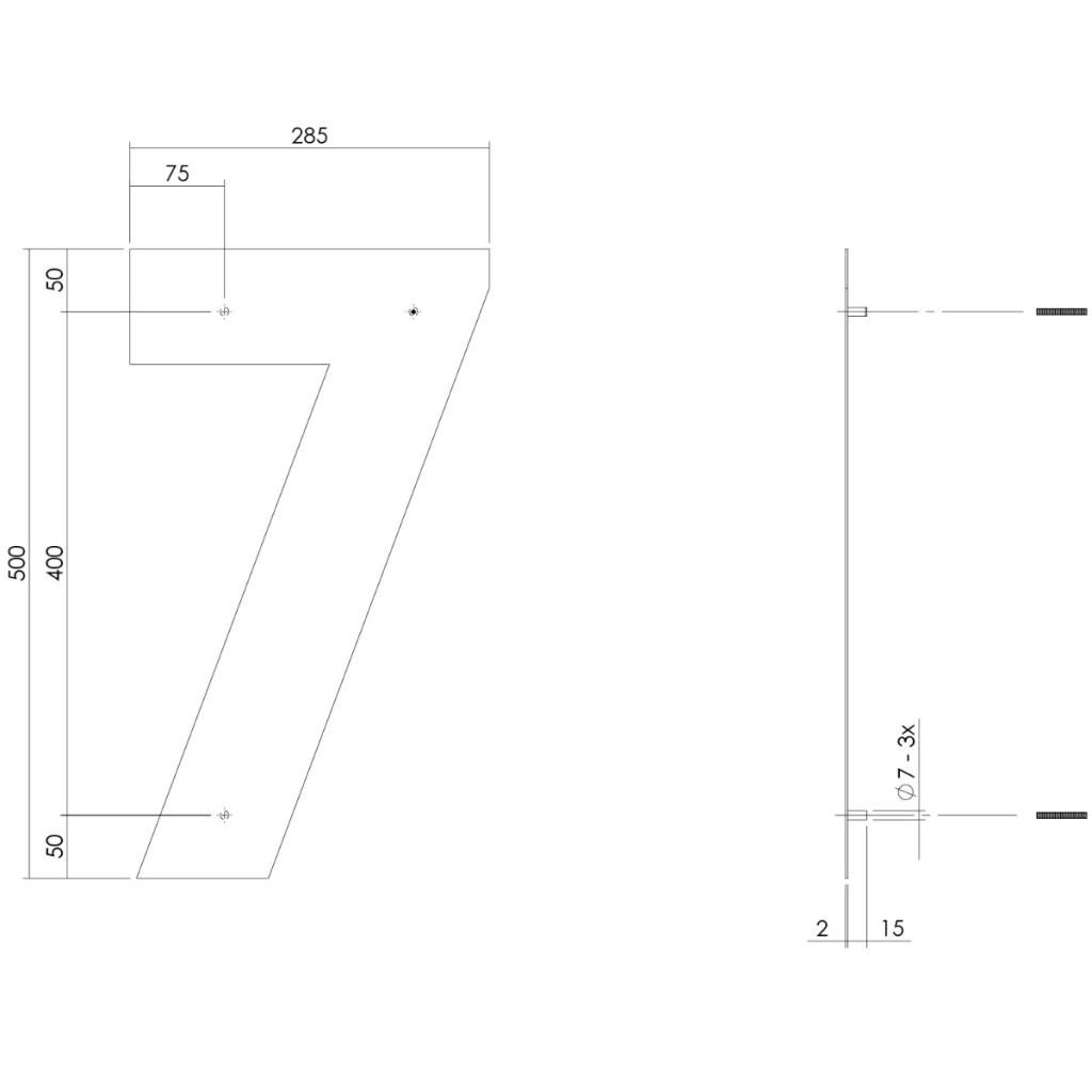 Fasadsiffra | Husnummer 8 Svart 50 cm - 0023.402128