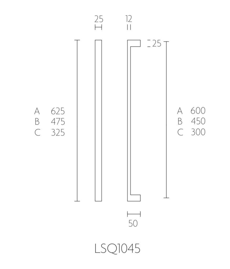 ROSTFRI DÖRRHANDTAG 60 cm Formani LSQ1045A