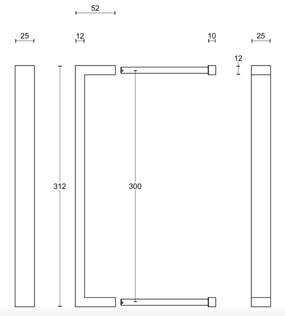DÖRRHANDTAG SKJUTDÖRR 450MM FORMANI SQUARE - ROSTFRI LSQ1055B