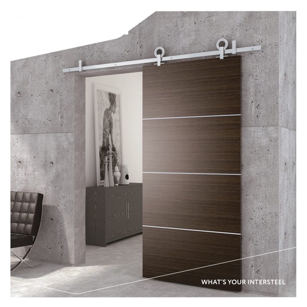 Skjutdörrsbeslag komplett Modern Top Rostfri - 0035.450122