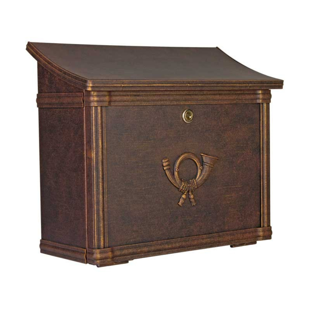 Retro Design rostfri postlåda Heibi Merito - Brun/Guld