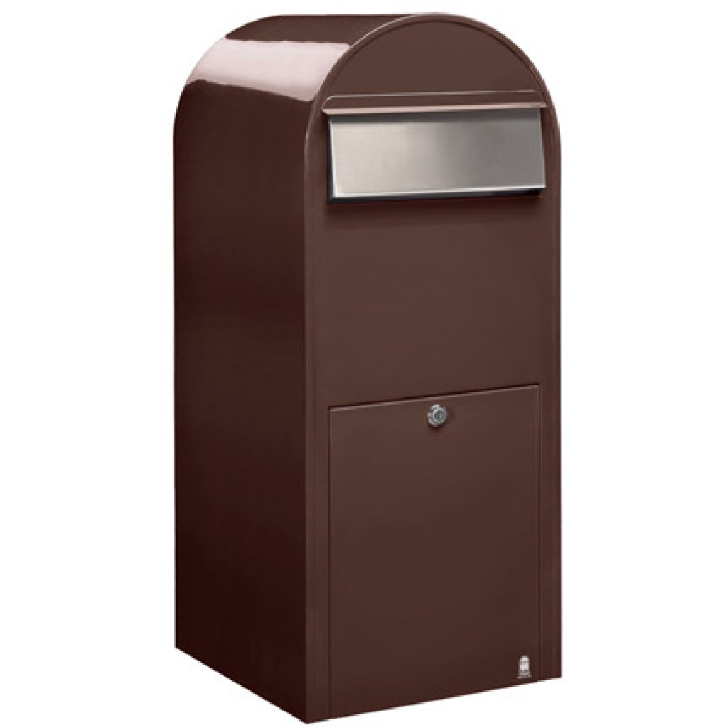 Postlåda BOBI JUMBO - Brun RAL 8017 med rostfri lucka