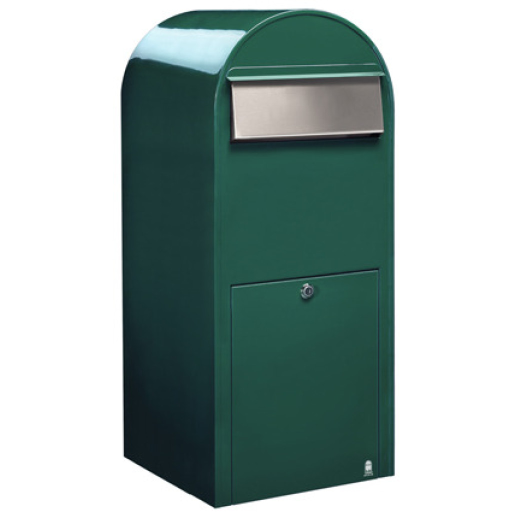 Postlåda BOBI JUMBO - Grön RAL 6005 med rostfri lucka