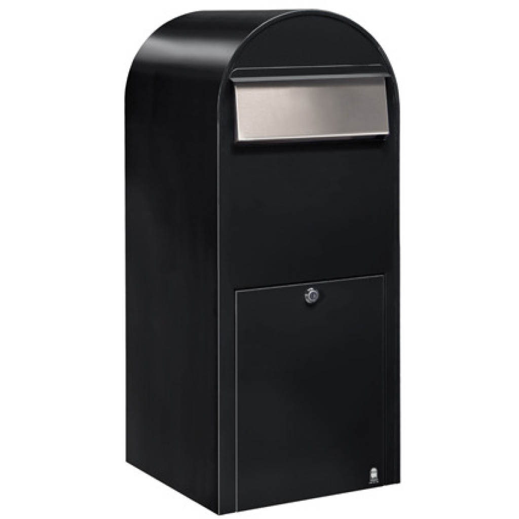 Postlåda BOBI JUMBO - Svart RAL 9005 med rostfri lucka