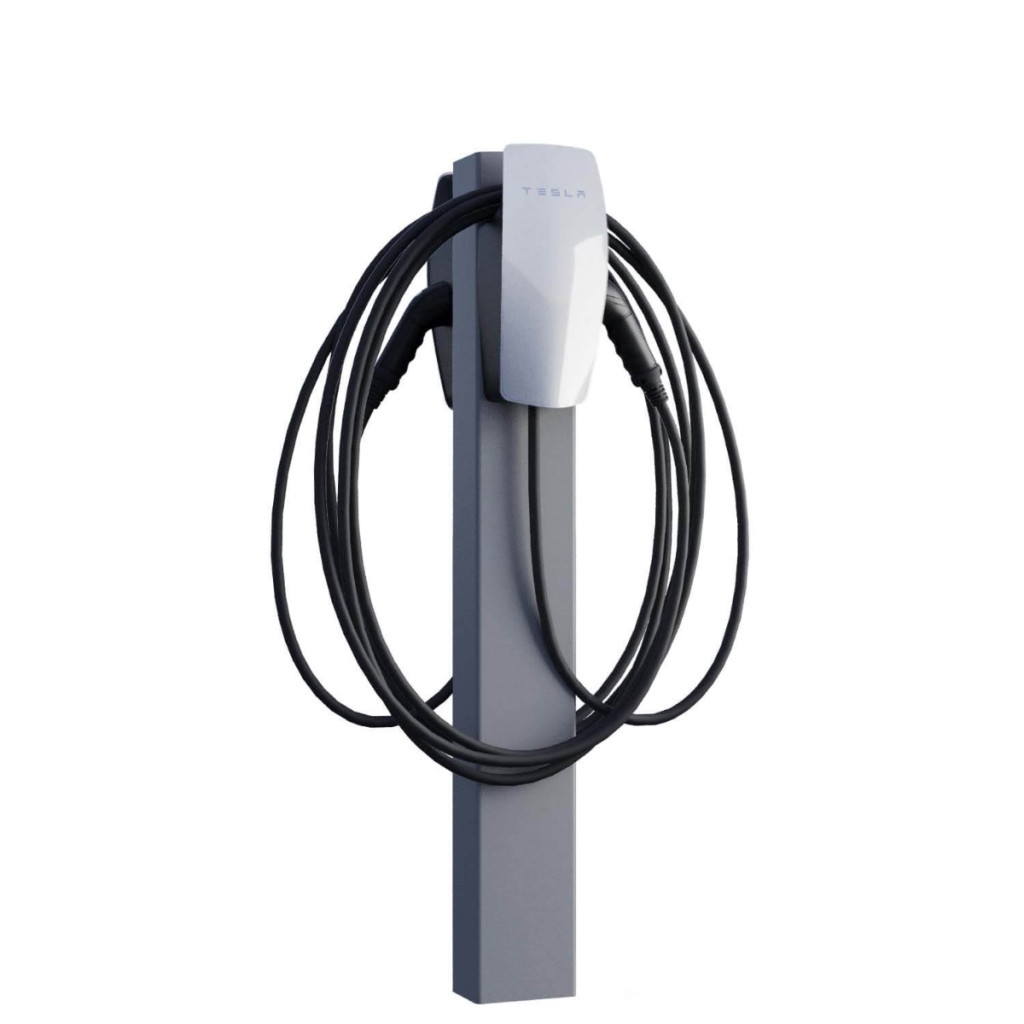 Laddstolpe för elbil – Tesla Wall Connector Gen 2 & 3 Rostbrun