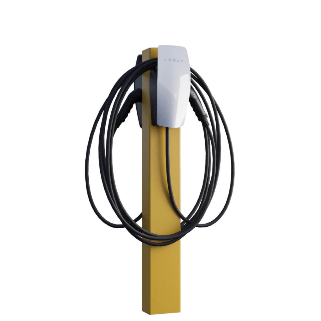 Laddstolpe för elbil – Tesla Wall Connector Gen 2 & 3 Rostbrun