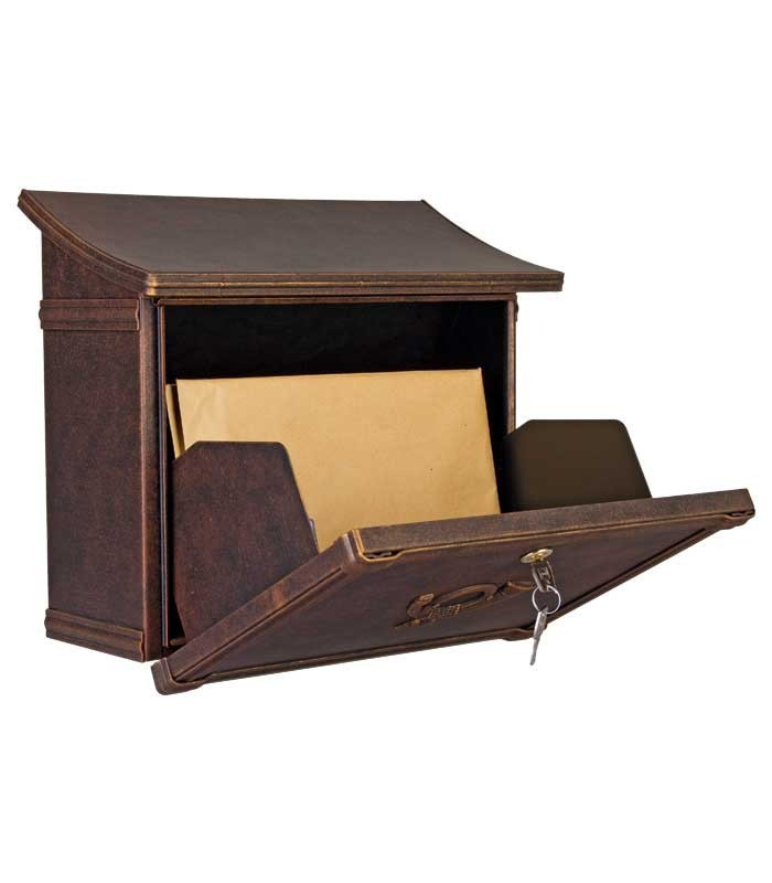 Retro Design rostfri postlåda Heibi Merito - Brun/Guld