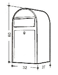 Postlåda BOBI GRANDE - Vinröd RAL 3005 med rostfri lucka