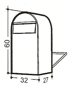 Postlåda BOBI GRANDE B (Baktömning) - Mörkblå RAL 5004