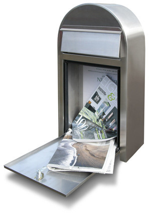 Postlåda BOBI GRANDE S - Grå RAL 7016 med rostfri lucka