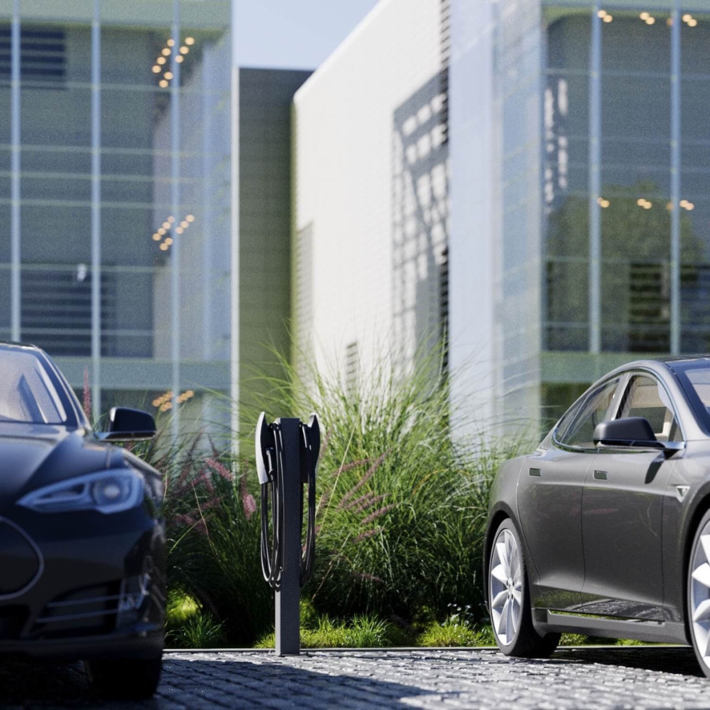 Laddstolpe för elbil – Tesla Wall Connector Gen 2 & 3 Rostbrun