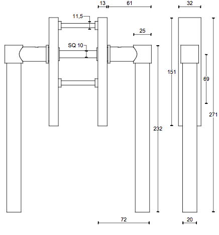 Skjutdörr handtag PB230PA - Matt svart