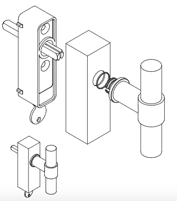 Fönsterhandtag låsbar PBT20-DKLOCK IN - Rostfritt stål