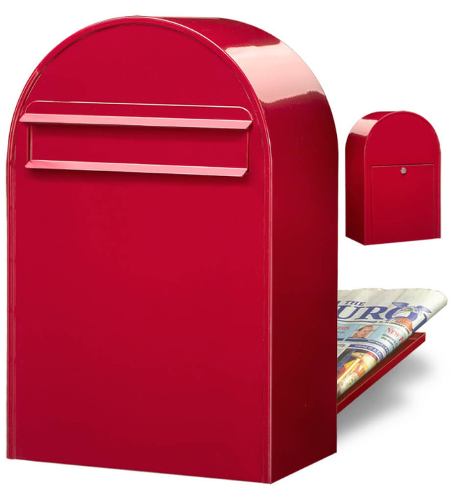 Postlåda BOBI CLASSIC B (Baktömning) - Röd RAL 3001
