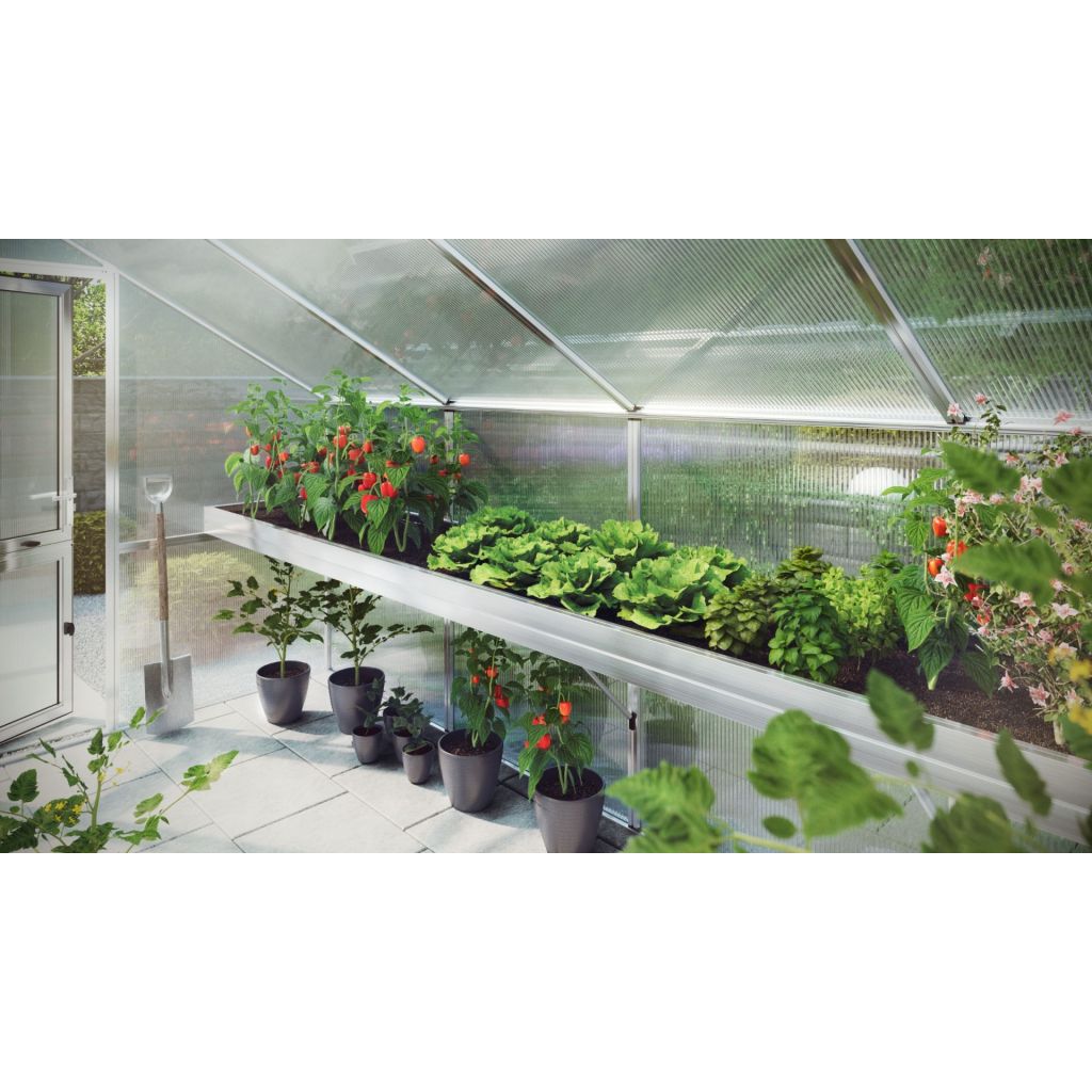 Växthus såbord med kant KGT Linea II i aluminium, 2,04×63×10 cm