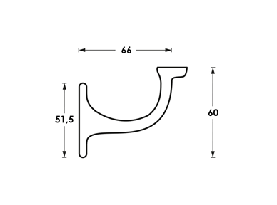 LEDSTÅNGSKROK KROM TILL RUND LEDSTÅNG Intersteel -  0016.724541