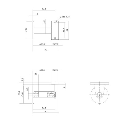ROSTFRI LEDSTÅNGSKROK KONISK RUND Intersteel - 0035.730031
