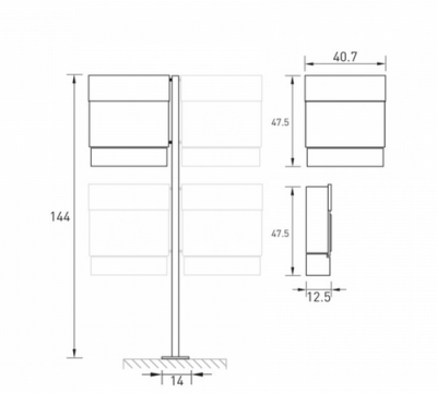 Postlåda med stativ LETTERMAN 5  - Ljusblå RAL 5012 566 N