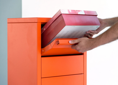 STOR POSTLÅDA FÖR PAKET LETTERMAN STANDING OV.2 - ORANGE