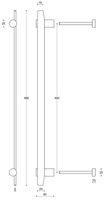 SNYGG DESIGN DRAGHANDTAG 502MM FORMANI TWO - ROSTFRI PB423 IN