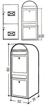 Postlåda BOBI DUO - Vit RAL 9016
