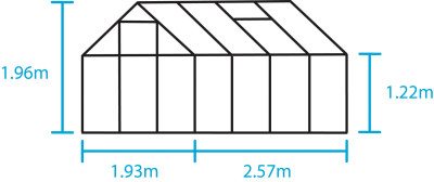 Växthus Halls Popular 86 5 kvm med 3mm härdat glas - Grön F09895