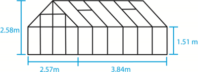 VÄXTHUS HALLS MAGNUM 148 11,5 kvm med polykarbonat