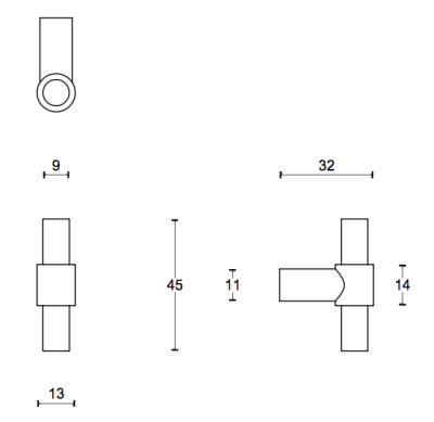 Möbelknopp PB9 IN - Rostfritt stål 