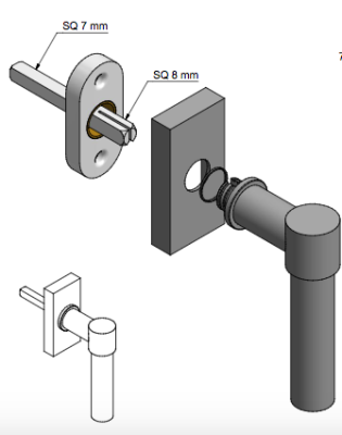 Fönsterhandtag PBL20-DK IN - Rostfritt stål