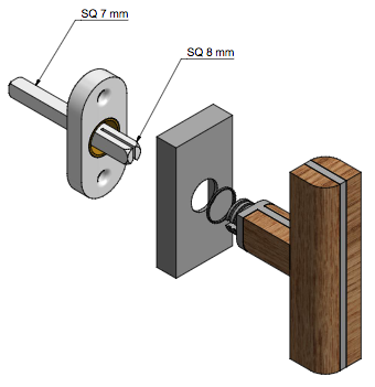 Dörrknopp PBT22/50 INEZ - Rostfritt/ Svart Ek
