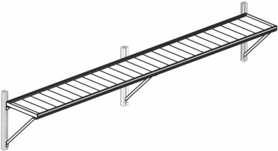 Hylla till växthus KGT Callas III i aluminium, 2,27×0,26 m