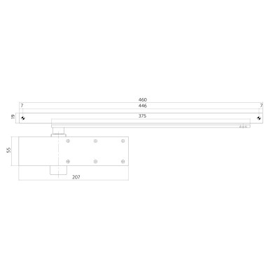 DÖRRSTÄNGARE GLIDARM Intersteel 124 - Force 3