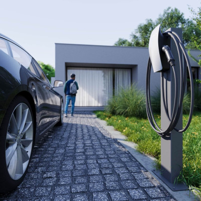 Laddstolpe för elbil – Tesla Wall Connector Gen 2 & 3 Röd