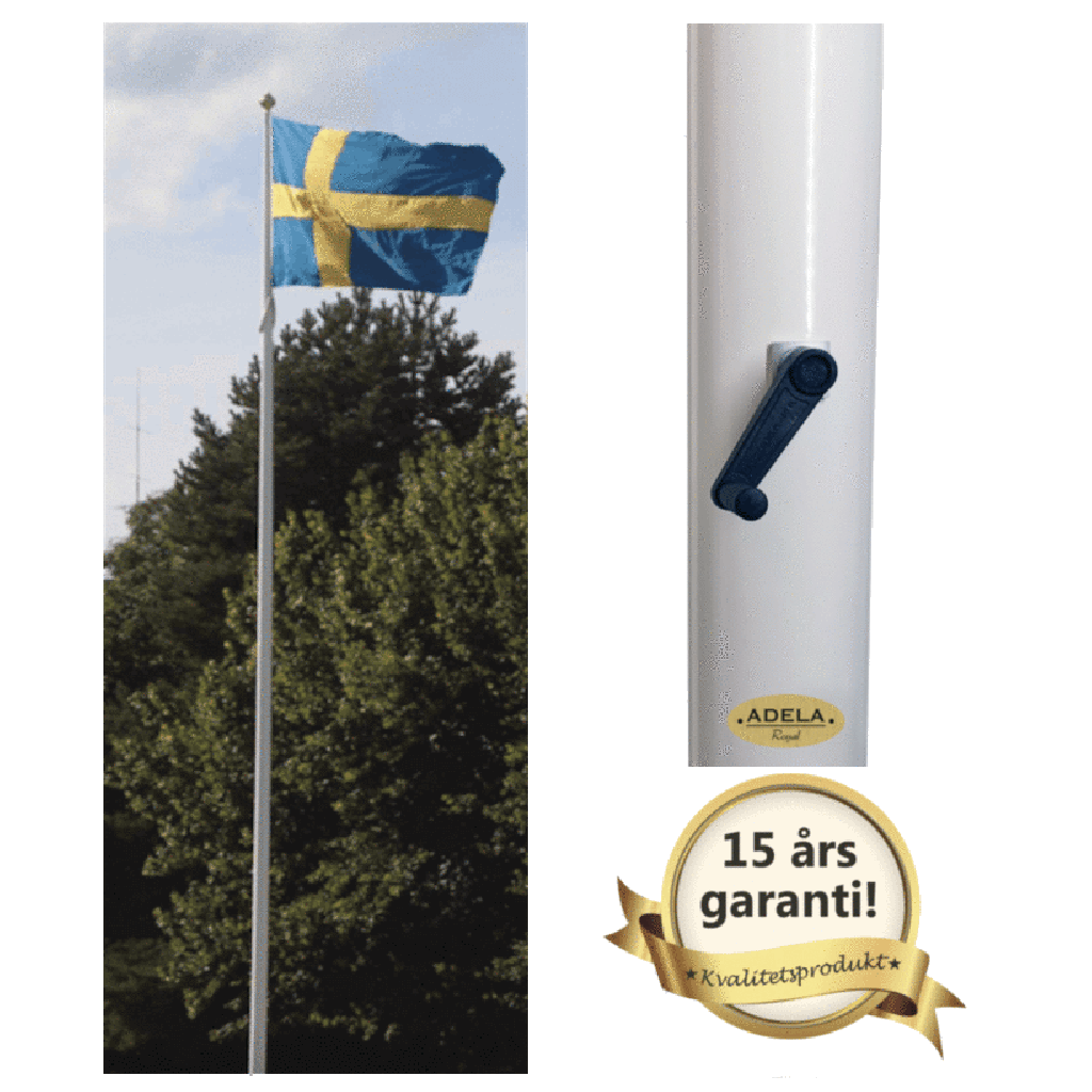 10 meter Flaggstång med vev