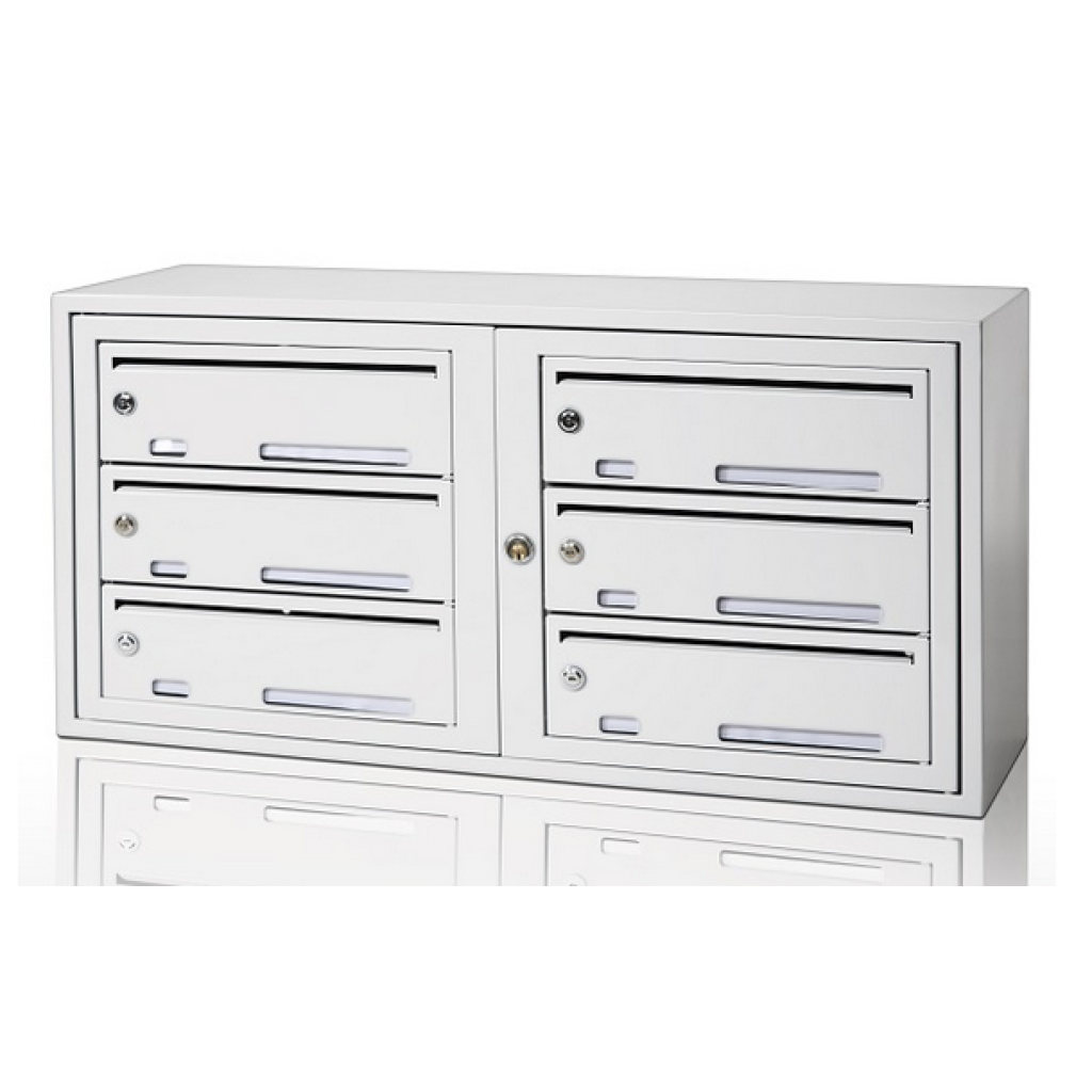 Svensk Fastighetsbox BOX Original Enkel Dubbel - Vit RAL 9003