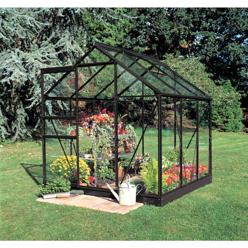 Växthus Halls Popular 66 3,8 kvm med 3mm glas - Svart F09938