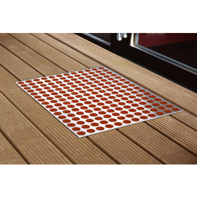 DESIGN UTOMHUS DÖRRMATTA I ROSTFRITT FEET-BACK 3 - Rödbrun 513 B