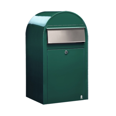 Postlåda BOBI GRANDE - Grön RAL 6005 med rostfri lucka