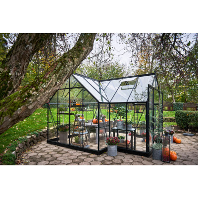 VÄXTHUS HALLS GARDEN ROOM 12,9 kvm med glas - Svart F09891