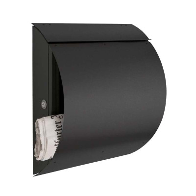 Brevlåda med tidningsfack Heibi Kombi - Grafitgrå