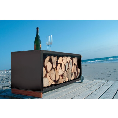 VEDSTÄLL - VEDFÖRVARING VAGN TILL KAMIN - SVART 470 B