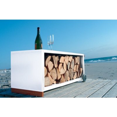 VEDSTÄLL - VEDFÖRVARING VAGN TILL KAMIN - VIT 470 D